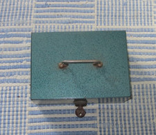 Alte Geldkassette Geldcassette Safe Box Stahl blaugrün Hammerschlag Lackierung