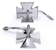 Spiegel Eisernes Kreuz Iron Cross Chrom für Harley Davidson Chopper Old School