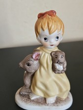 PORZELLANFIGUR ? MÄDCHEN MIT REH VINTAGE 10 CM