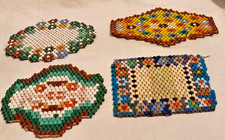 ca.606 Gramm DDR Glasperlen Untersetzer aus Glas Perlen Bastler