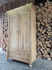 Gründerzeit Kleiderschrank Antik Weichholz Restauriert Mit Kleiderstange 