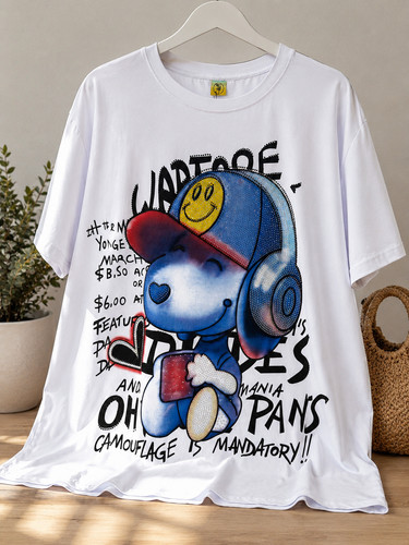 Premium strass tshirt snoopy - strass,