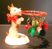 10 Trinkglas Anhänger RU-RA auf Hund als Ständer 50er Jahre, gebraucht