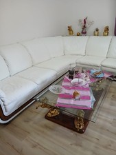 Eckleder Sofa Set Weiß mit