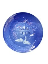 Vintage Bing & Grondahl Teller Weihnachten im Dorf 1974 Made in Denmark Schwan