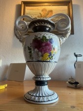 Große Schlangenhenkel Vase Porzellan Prunk Vase Thüringen Handgemalt Top!!!