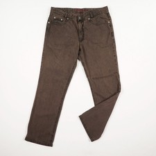 JOKER Clark Herren Jeans Hose Gr. 38/32 braun Mid Waist 5 Pocket gerades Bein Ba