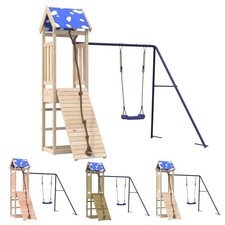 Spielturm Klettergerüst Kletterturm Spielplatz mit Schaukel Kinder Kletterturm