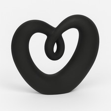 Herz skulptur schwarz modern - schwarz,