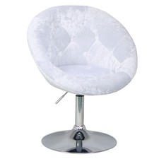 BWare Havanna Sessel Lounge Clubsessel Drehsessel Samt Retro weiß Barhocker Club