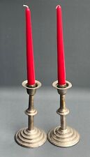 2 x Kerzenständer Messing versilbert Shabby Chic  Antik