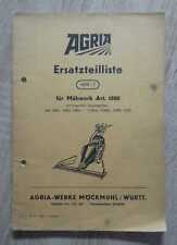 Agria Mähwerk 1880 Ersatzteilliste