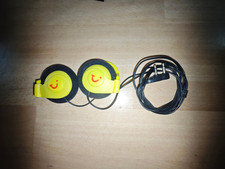 ON-EAR-KOPFHÖRER gelb-schwarz mit Doppel-Klinken-Stecker gebraucht für SAMMLER!
