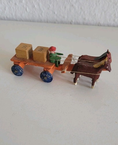 Antik pferde mit wagen - antik, ca.9cm