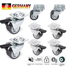 Transportrollen Doppelrollen Lenkrollen Möbelrollen Rollen 4er Set Grau 50mm