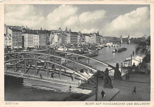 Stettin hansabrücke und - ak,