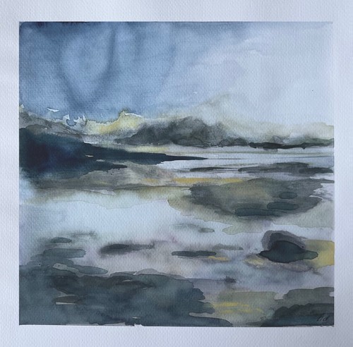 Original aquarellmalerei meer - aquarellmalerei,