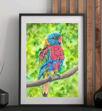 Lori mit Aquarell handgemaltes