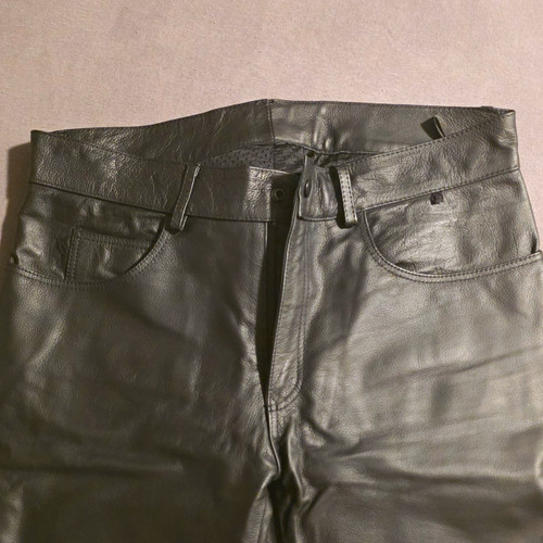 Neue schwarze biker lederhose - neue, biker-lederhose