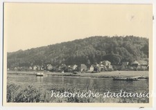 Blick von Krippen auf Postelwitz 1961 - Kahn Boot - Altes Foto 1960er