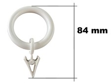 rewagi® 10 Gardinenringe mit Klammern für Gardinenstangen - Vorhangringe 39/55mm