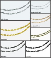 Metallkette 2x3 - 3,5x5 mm 1m Kette Meterware Schmuckkette Gliederkette, MK-88