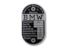 BMW R61 Typenschild Schild id
