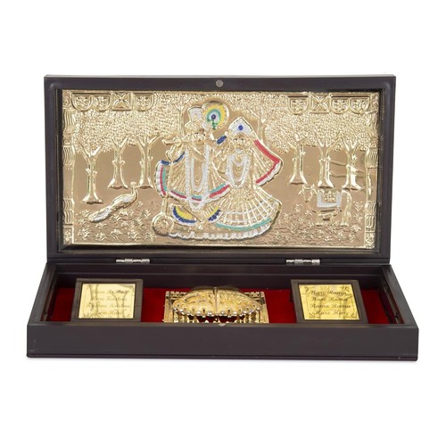 Vergoldet radha krishna mit - krishna,