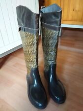 Stiefel, Gummistiefel von Tommy Hilfiger, Größe 41, Farbe Braun Beige gemustert