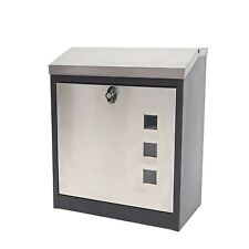 B-Ware XXL Briefkasten MCW-H26, Firmenbriefkasten Postkasten, Edelstahl schwarz