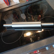 Nudelholz  45 cm Edelstahl Silber Teigrolle Livano Küchenzubehör