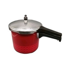 Vintage Silit Sicomatic Schnellkochtopf glatt rot emailliert Emaille ✅