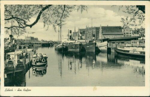 Ansichtskarte lübeck hafen - lübeck, am