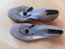 RIEKER ANTISTRESS Damen Sandaletten Slingpumps 41 Wildleder Lochmuster beige TOP