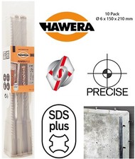 10 x Hawera Bosch SDS plus Hammerbohrer Betonbohrer Set Ø 6 x 150 x 210 mm Beton
