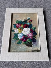 ölbild Bunter Blumenstrauß 