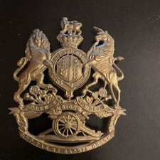 Victorian British army Royal Artillery shako Helmet Plate Guild brass 