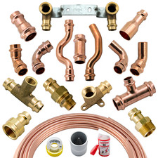 Bänninger Kupferfitting Pressfittings Kupferrohr 10 12 15 18 22 28 35 42 mm