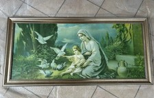 Retro Bild im schönem Rahmen: Maria + Kind + Tauben/Giovanni,  Abholg. MUC