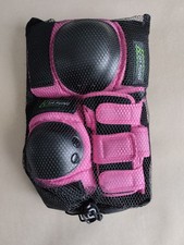 Protektoren Set Kinder Hand Ellenbogen Knie Schwarz Pink Gr. XS Skate