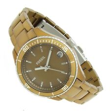 Fossil Stella Mini Damen Armbanduhr Datum Alu braun ES-2930 5ATM Batt neu S102