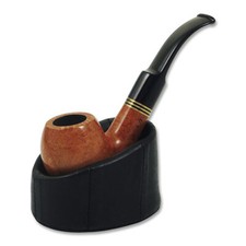 Pfeifenständer für eine Pfeife aus Leder in schwarz