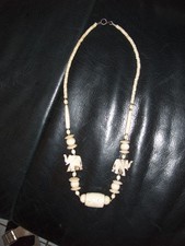 DAMEN Halskette - elfenbein- u. goldfarben - starke Pulloverkette ( South Africa