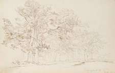 Im Park von Ludwigslust,  1858, Federzeichnung Romantik Unbekannt (19.Jhd)