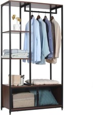 Kleiderständer Kleiderschrank Offener Garderobenständer Hell Eiche RS0131dc