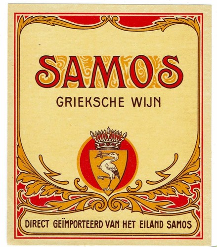 Etikett samos griechische wijn - samos,