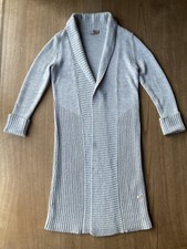 AIGNER Designer Jacke Cardigan Gr. XL 40 42 Kaschmir Baumwolle Grau Beige ?