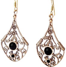 Bronze Ohrhänger Onyx