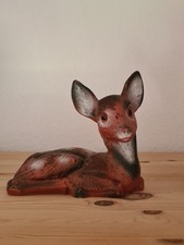 Vintage Rehkitz Gartenfigur aus Kunststoff