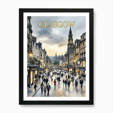 Glasgow Aquarell Vintage Reise